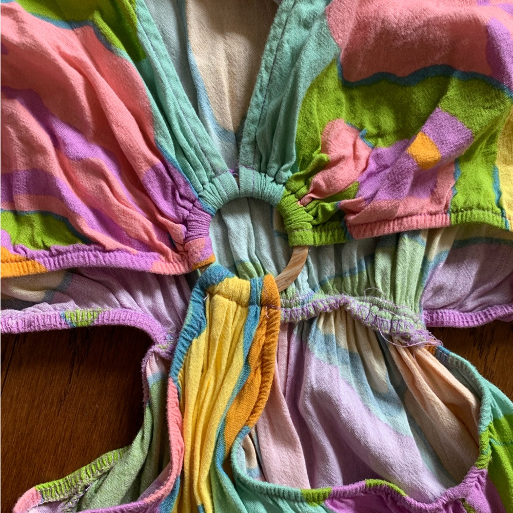 Colorful Maxi Cutout Dress - Picture 2 of 5